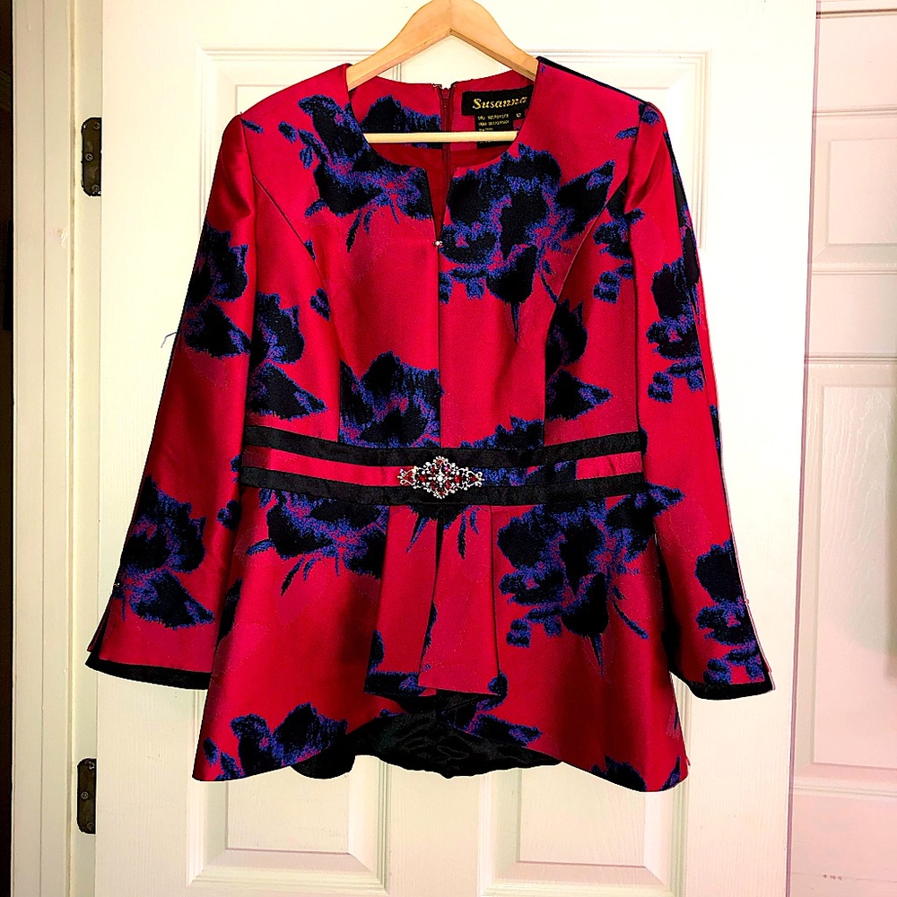Suzanna Size 12 Skirt Suit, Semi-formal, top&pencil skirt, Preowned - excellent